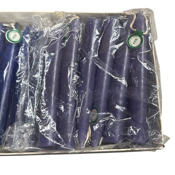 Lot of 9 Nantucket Navy Blue Purple Hand Dipped Twin Taper Candles 7/8" x 6" - Picture 2 of 8